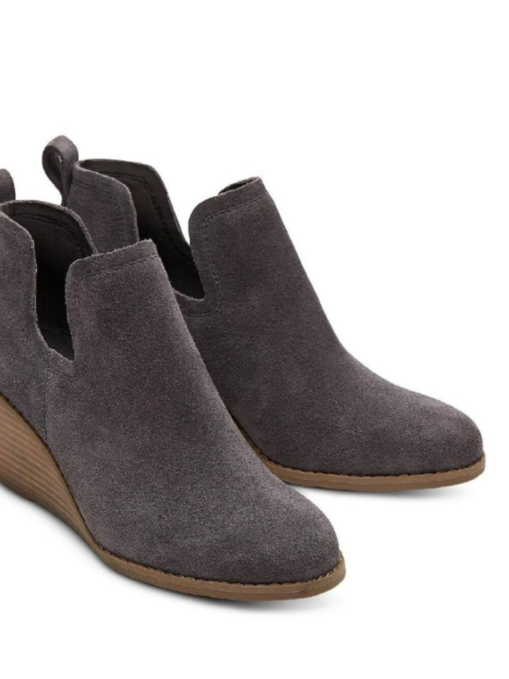 Toms Womens Kallie Faux Suede Slip On Wedge Boots